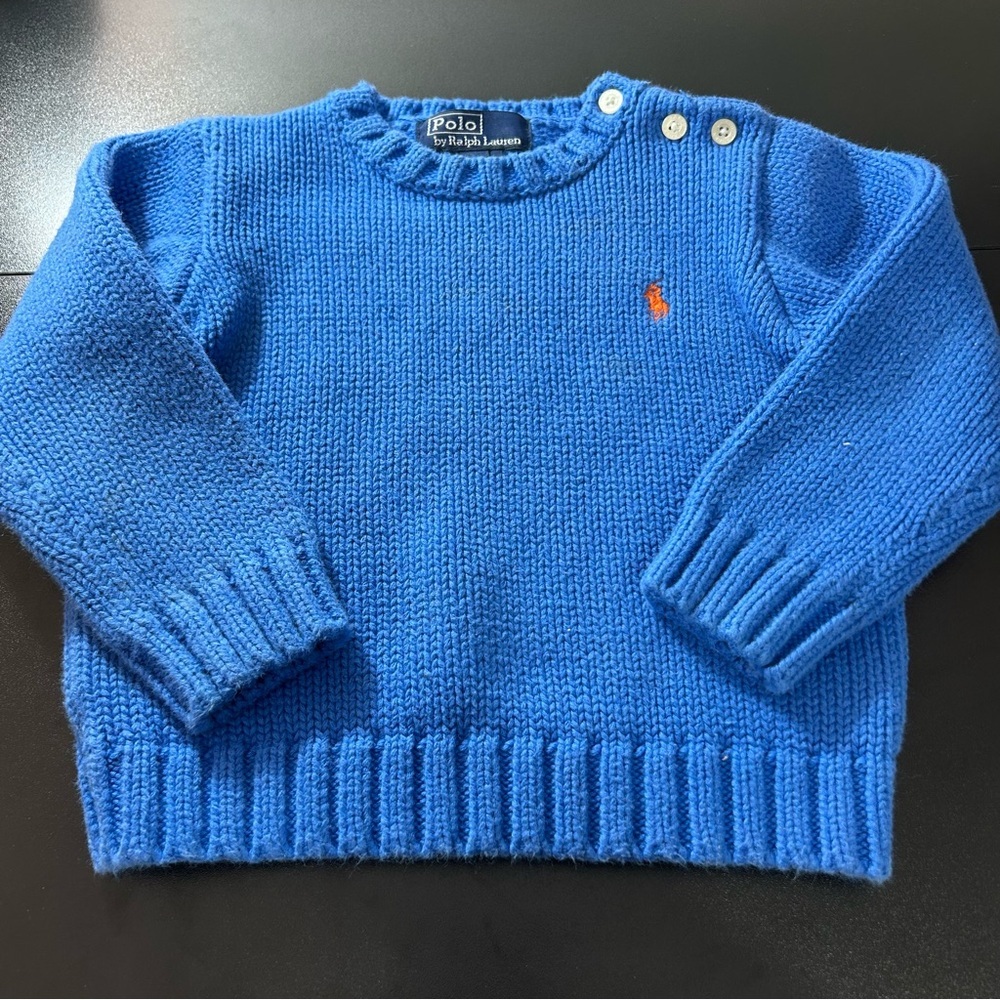 Polo Ralph Lauren Blue Knit Sweater Boys Size 24 Months
